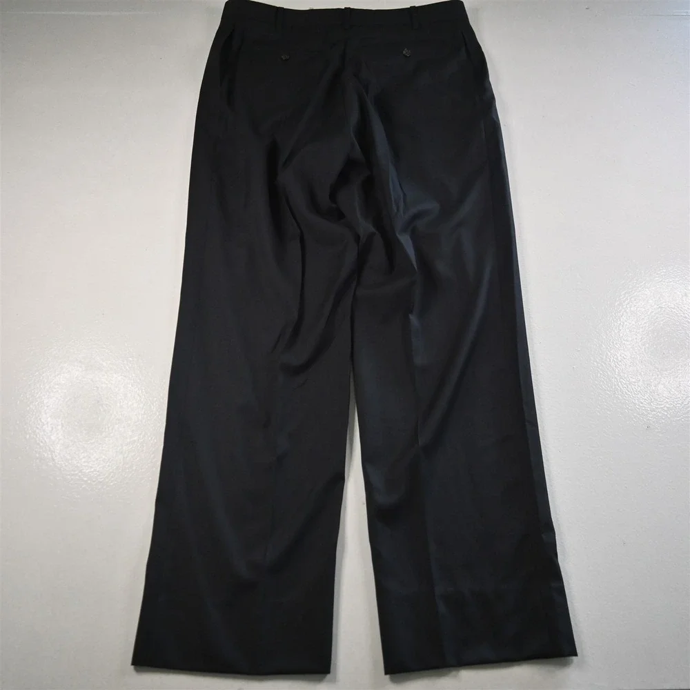 Ralph Lauren 48L 38x36‎ Charcoal Gray 100% Wool Double Breasted Mens Suit